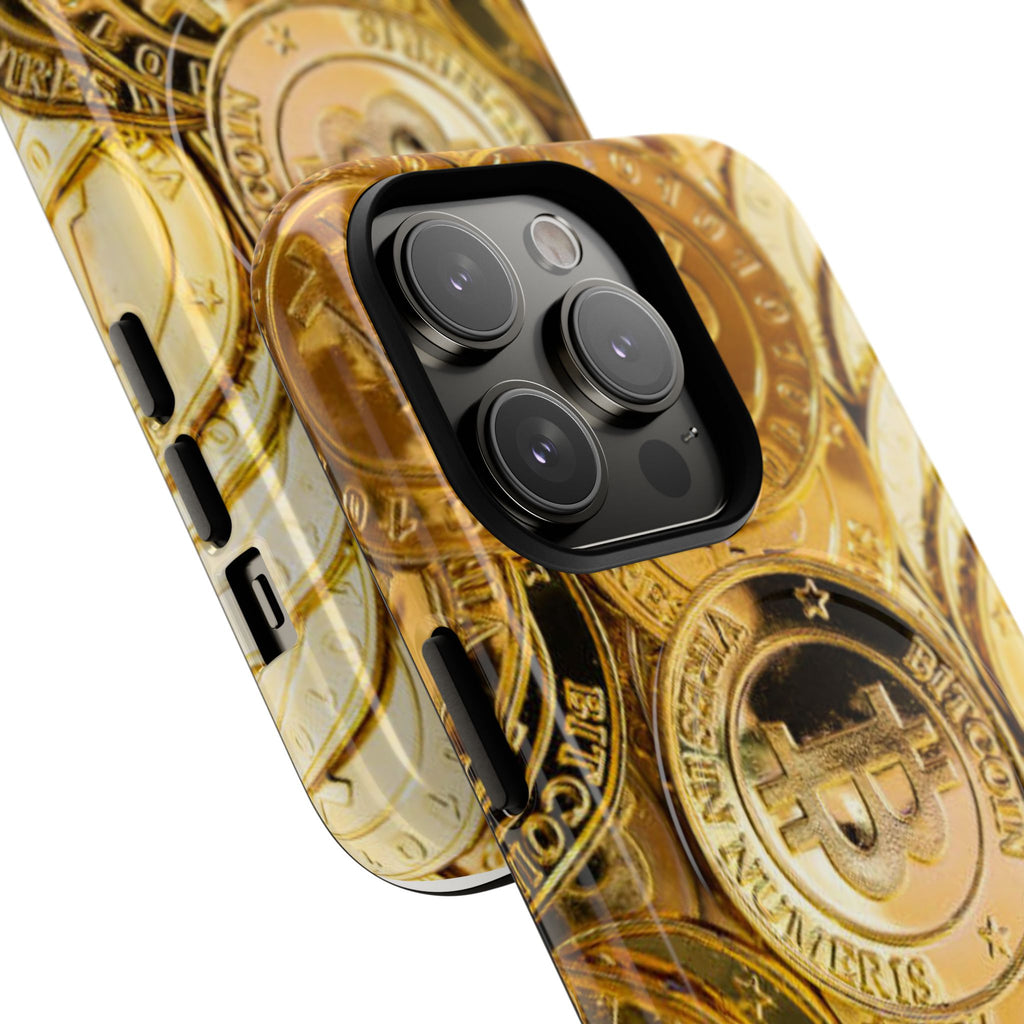 Gold Bitcoin Coins Phone Case | Tough Magnetic Case