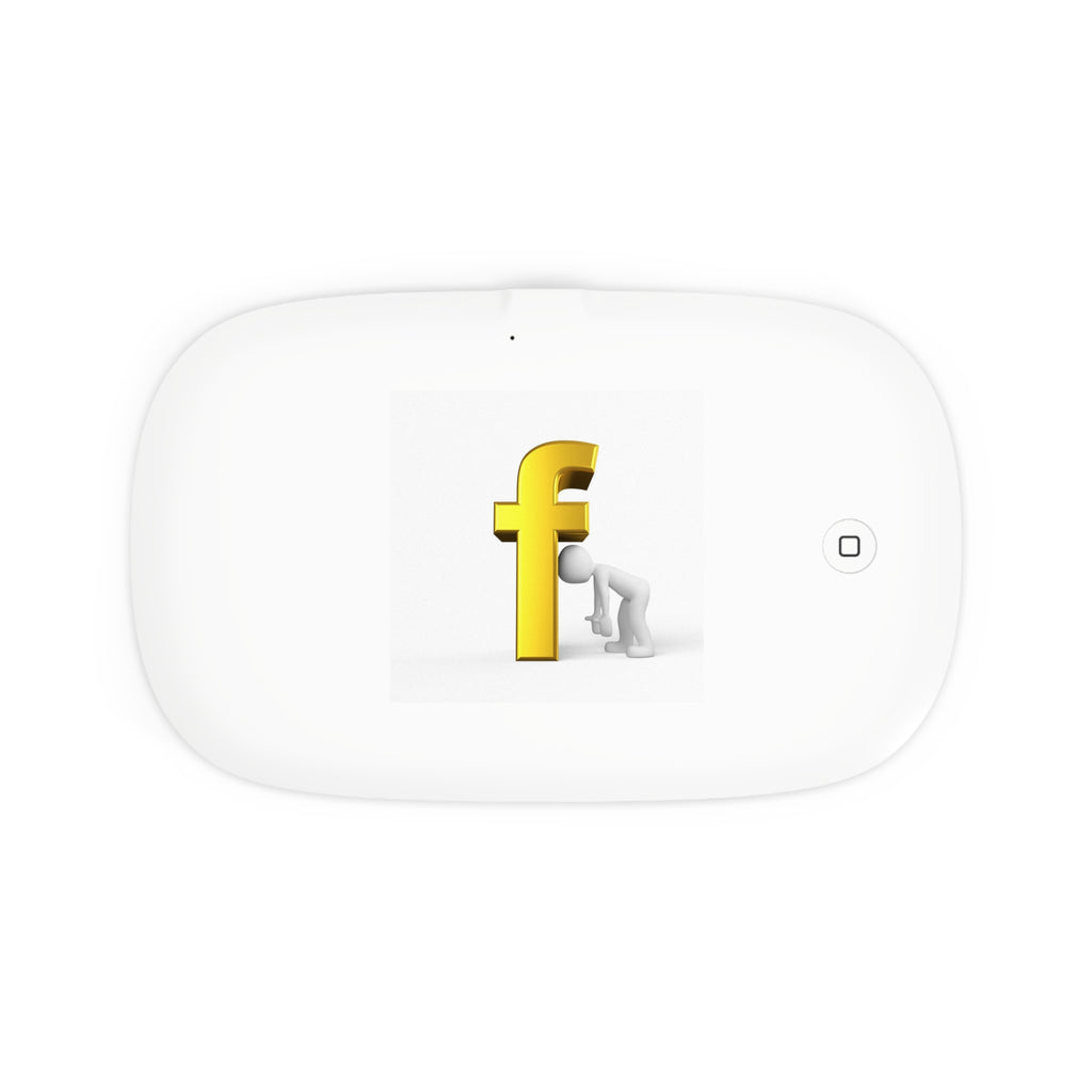 Yellow 3D Letter F Graphic Wireless Charger | UV Phone Sanitizer Charging Pad
