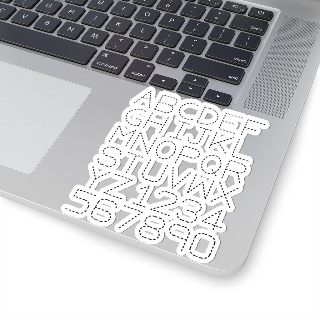 Dotted Outline Alphabet & Numbers Kiss-Cut Stickers | Alphabet Sticker Sheet