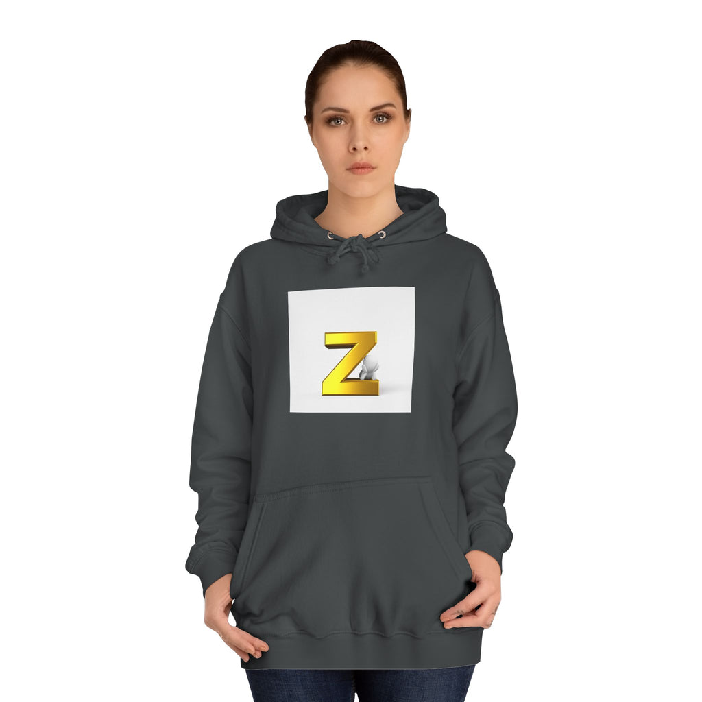 Gold 3D Letter Z Hoodie | Initial Monogram Pullover