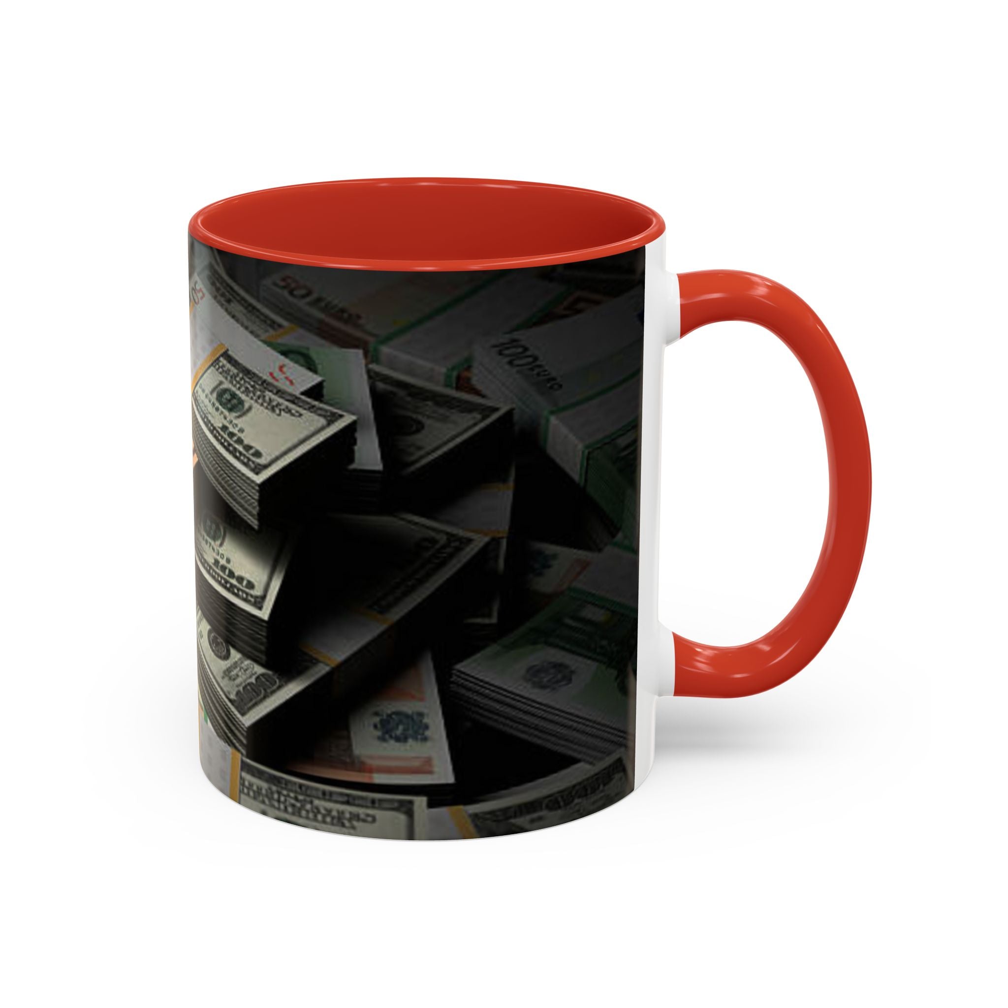 Geldstapel-Tasse | Akzent-Kaffeetasse 325 ml 444 ml, Bargeld-Muster
