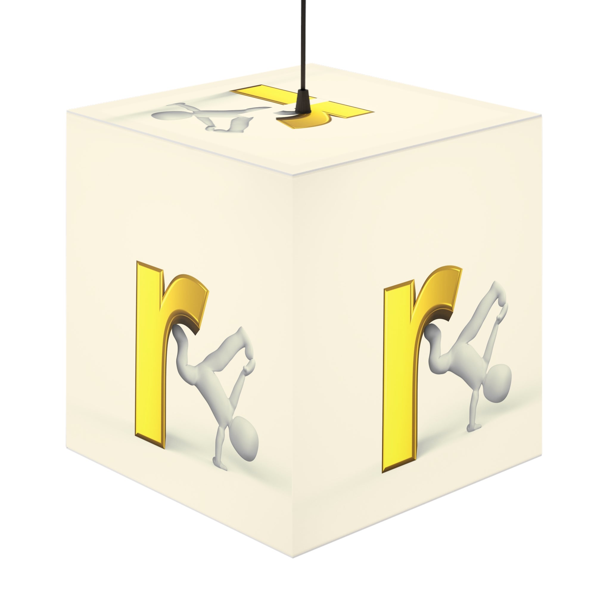 3D Gold Letter R Figure Light Cube Lamp | Alphabet Night Light