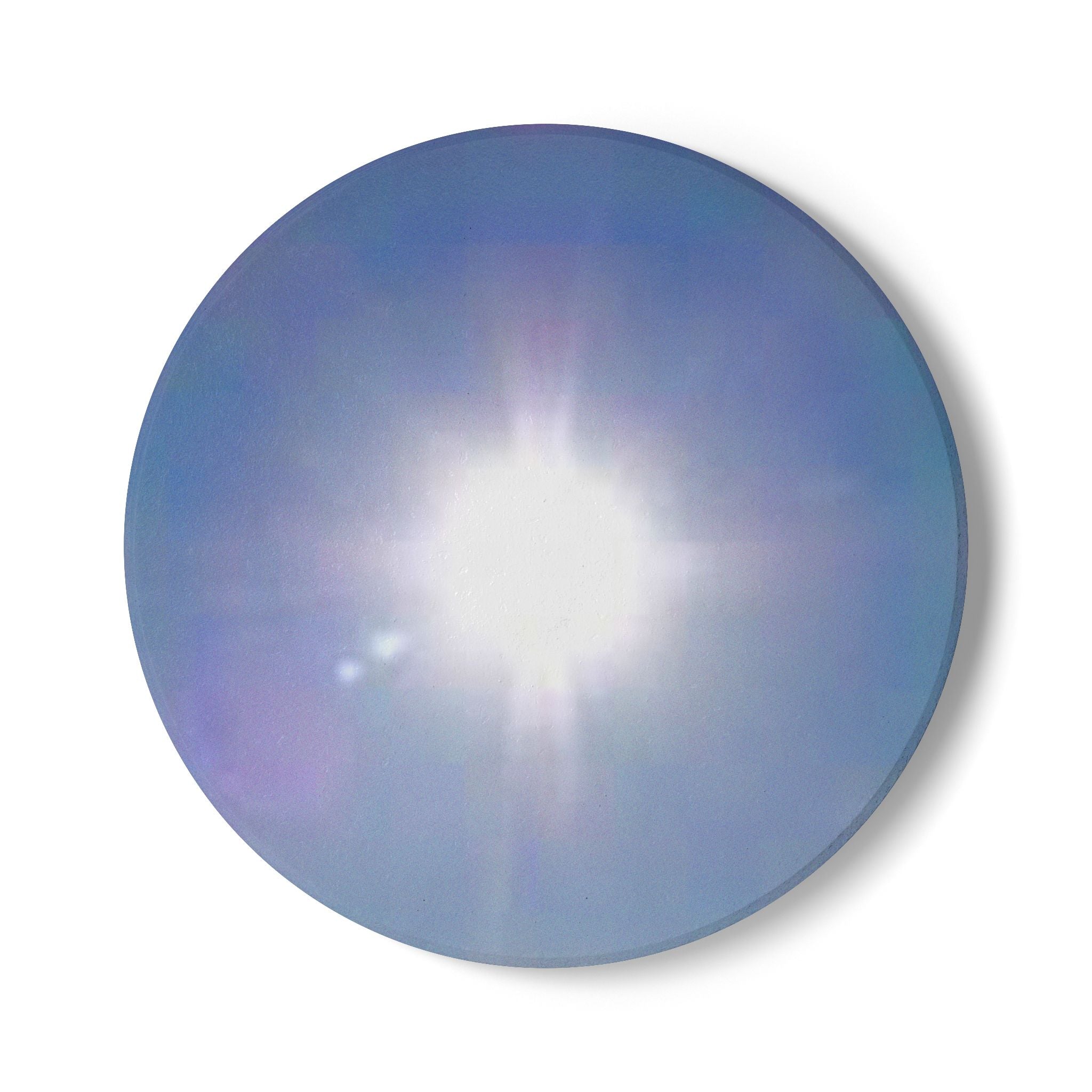 Bright Sunburst Ceramic Coaster | Solar Lens Flare Blue Sky