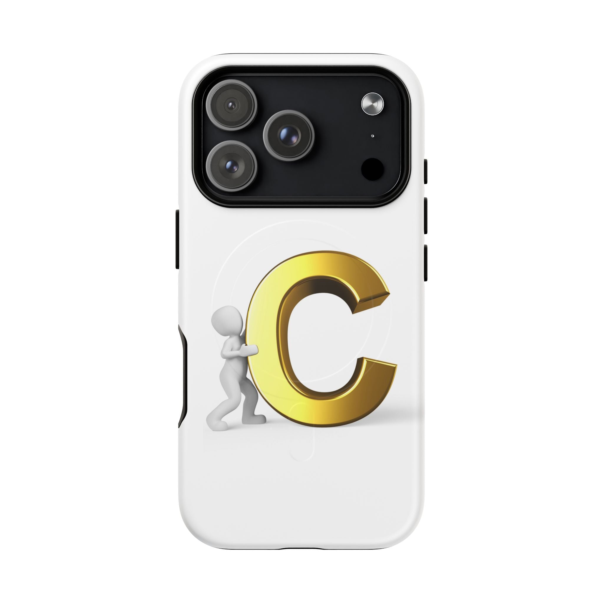 Coque de téléphone Monogramme Lettre C Or | Coque magnétique résistante