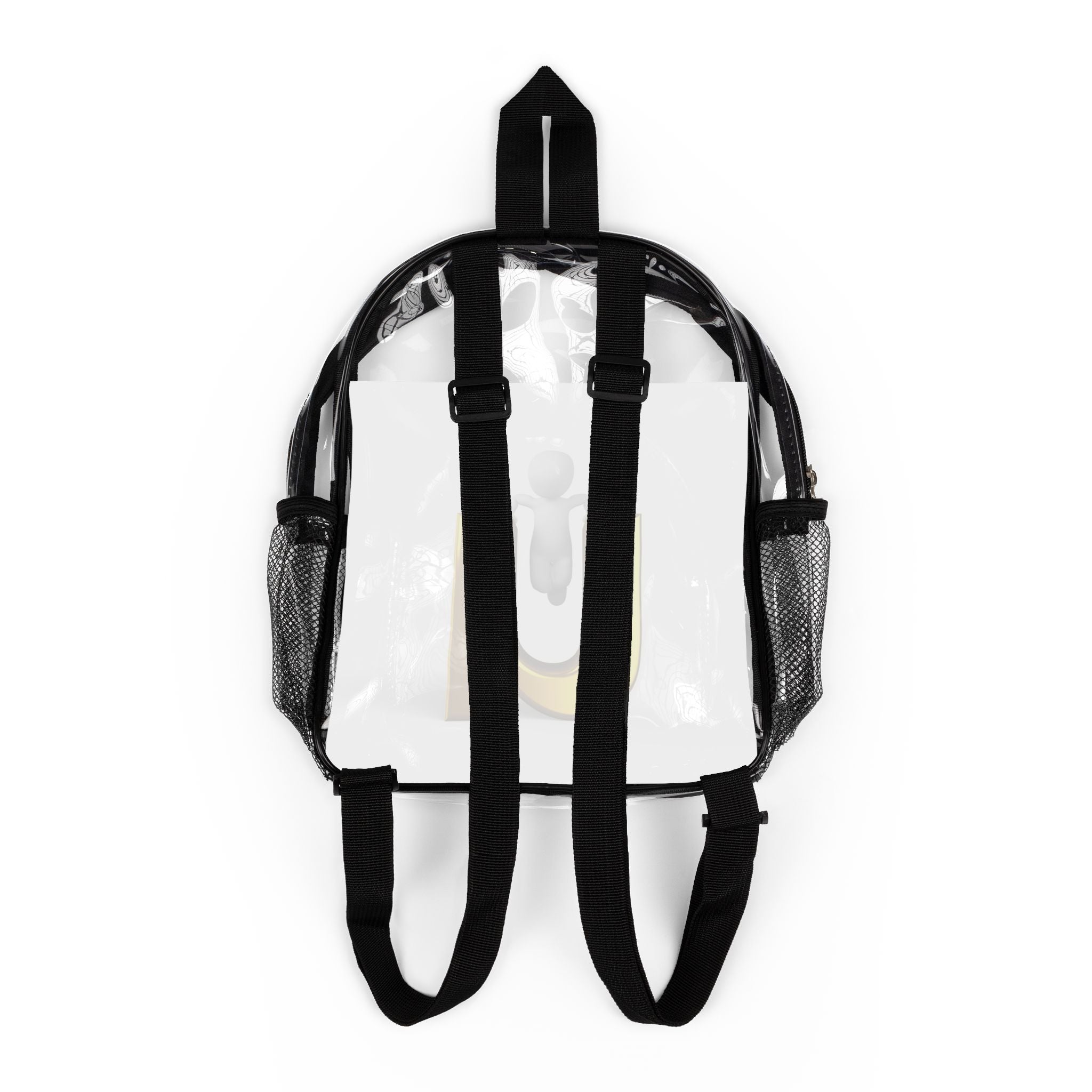 3D Yellow Letter U Character Clear Stadium Backpack | Transparent School Bag