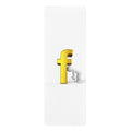3D Stick Figure with Gold Letter f Rubber Yoga Mat | Minimal Typographic Design