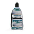 Ocean Wave Pattern Sling Bag | Beachy Watercolor Waves Crossbody