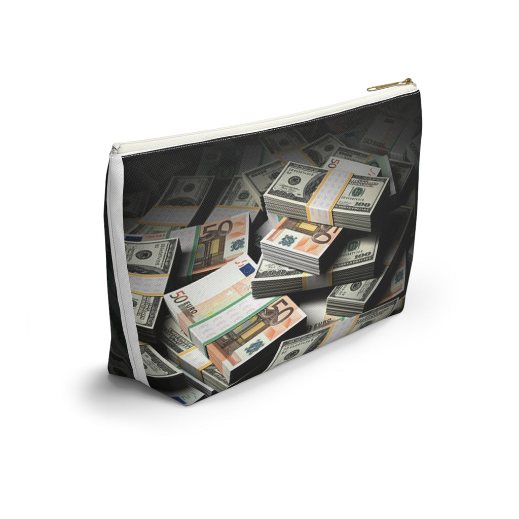 Stacks of Money Accessory Pouch | Cash Print T-Bottom Pouch