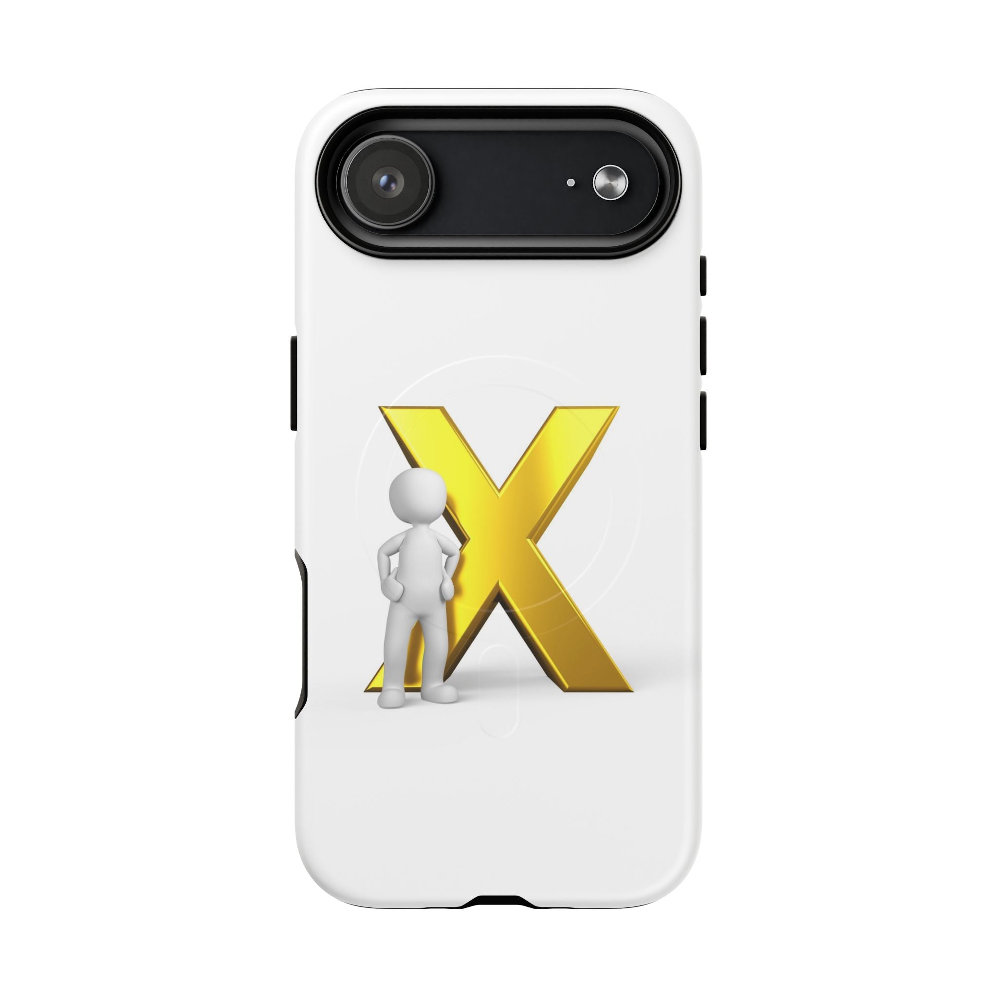 3D Figure with Gold X phone case | Magnetic Tough Case