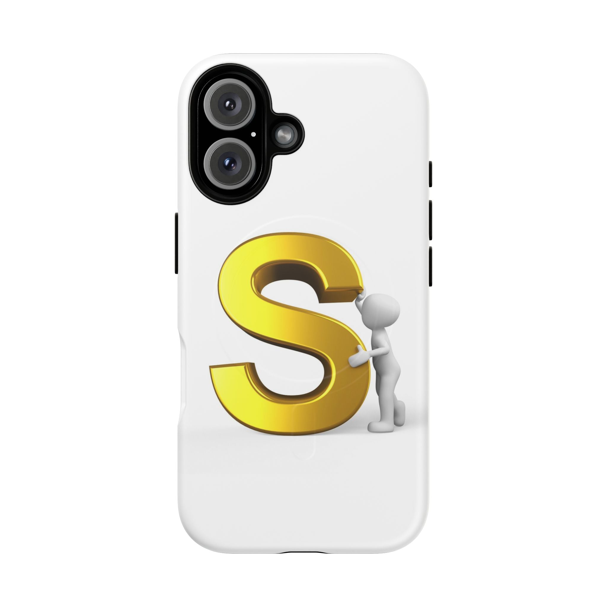 Coque de téléphone à monogramme S doré | Coque magnétique robuste