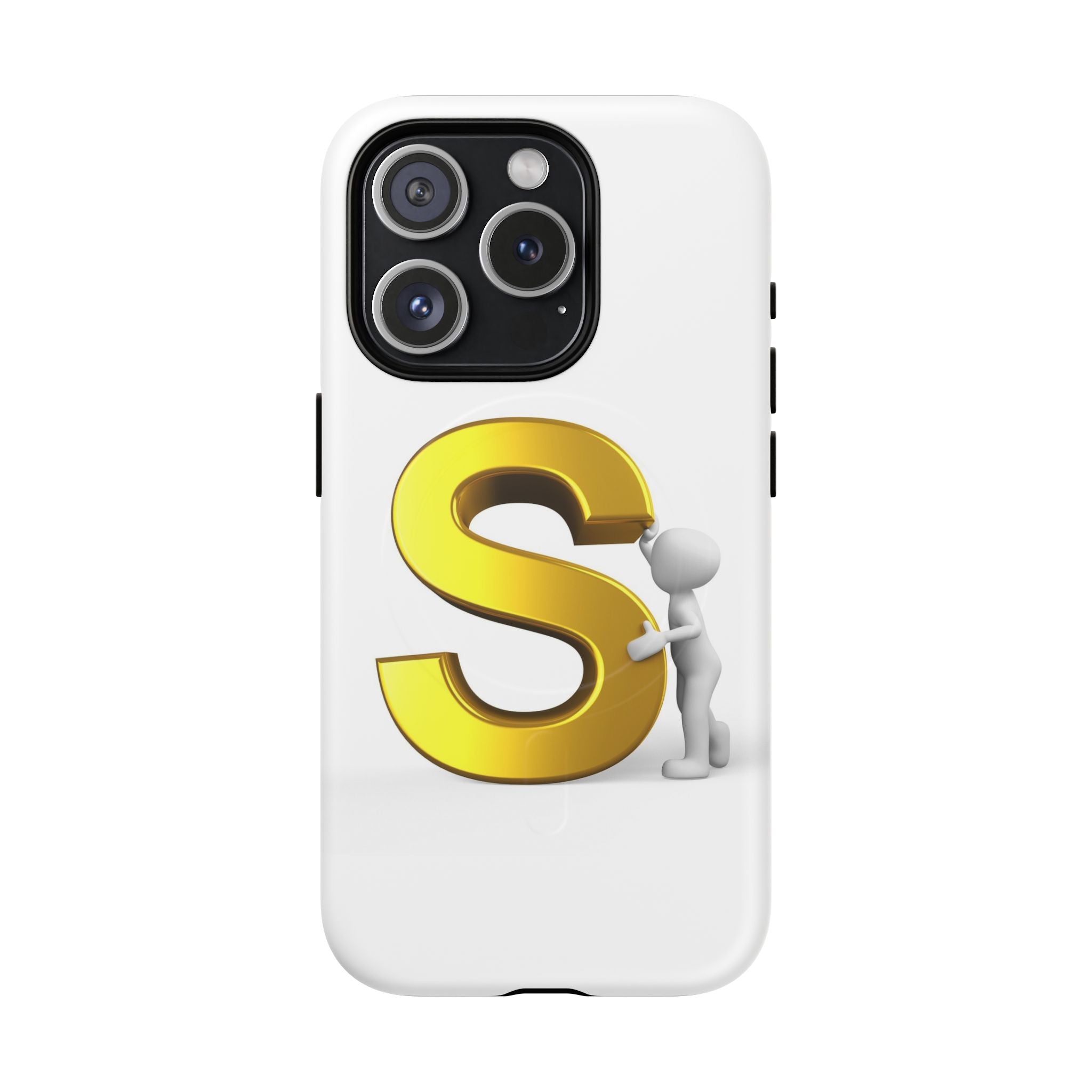 Coque de téléphone à monogramme S doré | Coque magnétique robuste