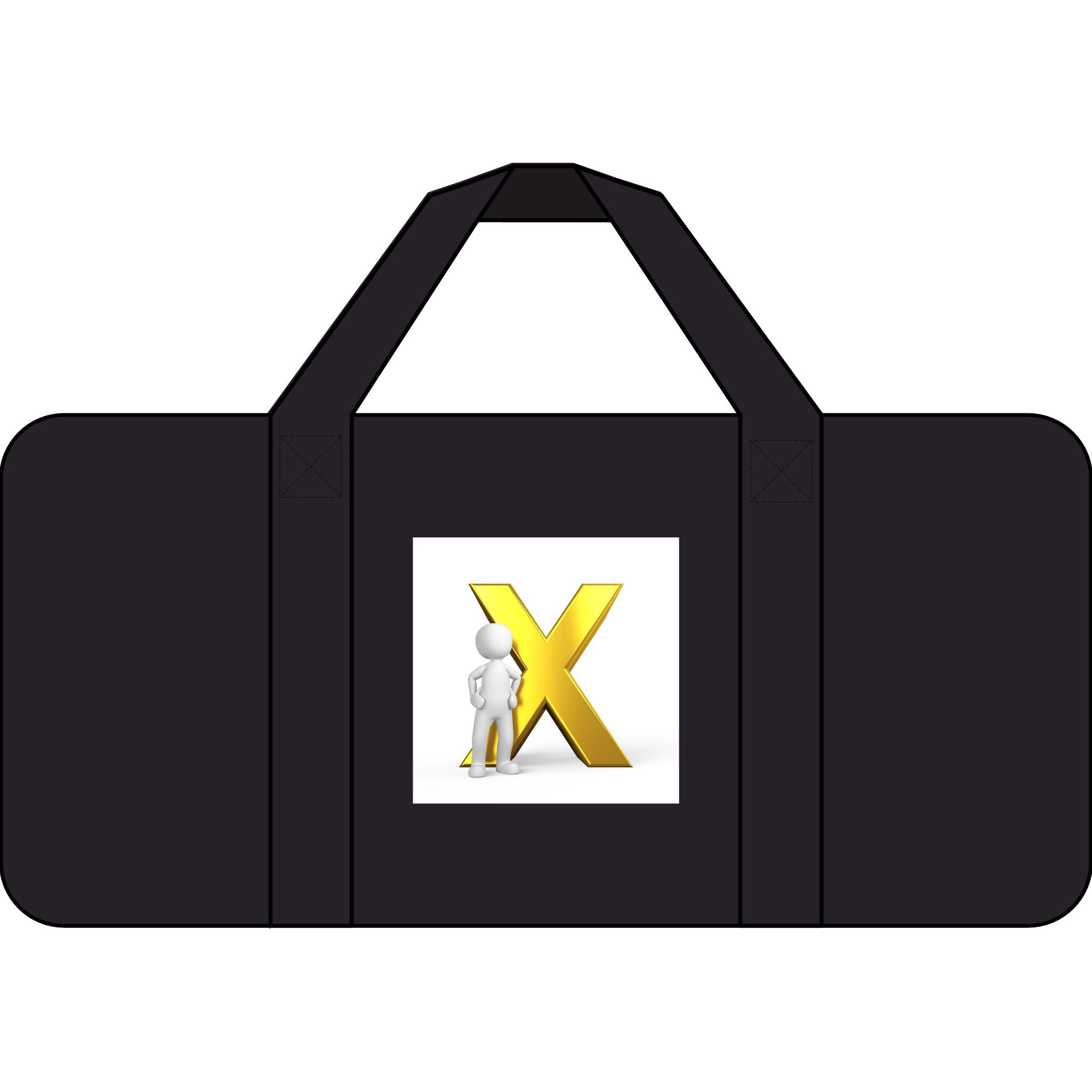 Gold X logo duffel bag | checkered or camo strap options