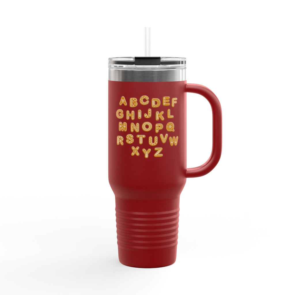 Alphabet Cookie Letters Travel Mug | 40oz Insulated Tumbler