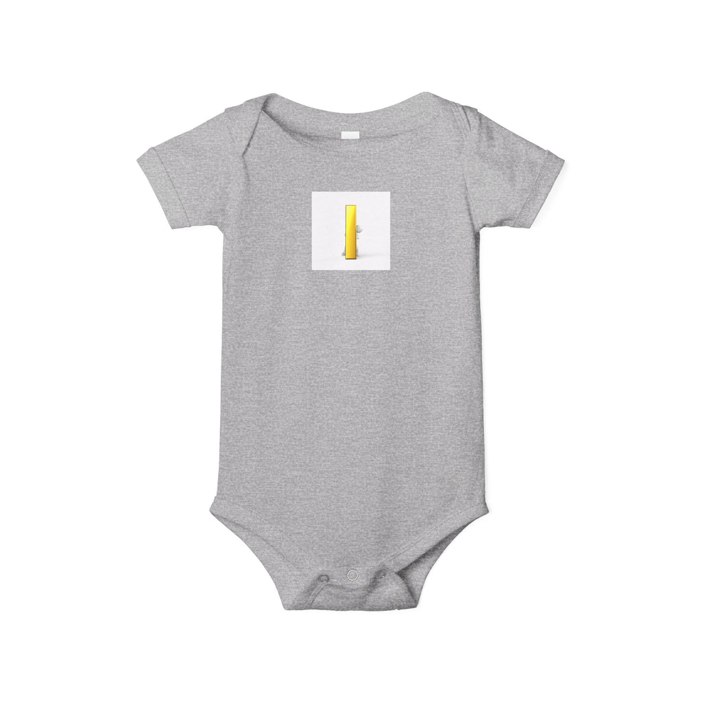 Yellow Letter i Infant One Piece | Minimal Baby Bodysuit