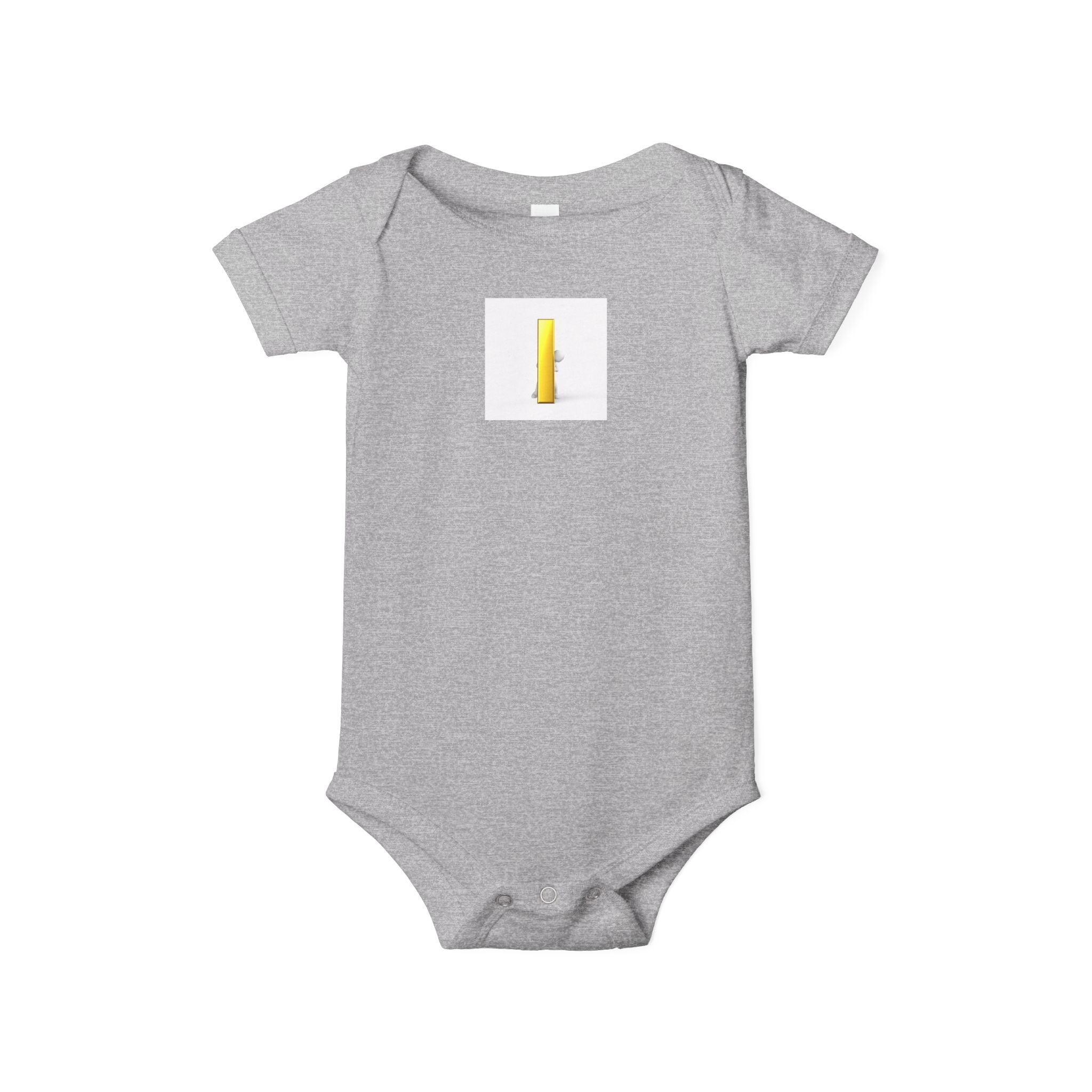 Yellow Letter i Infant One Piece | Minimal Baby Bodysuit