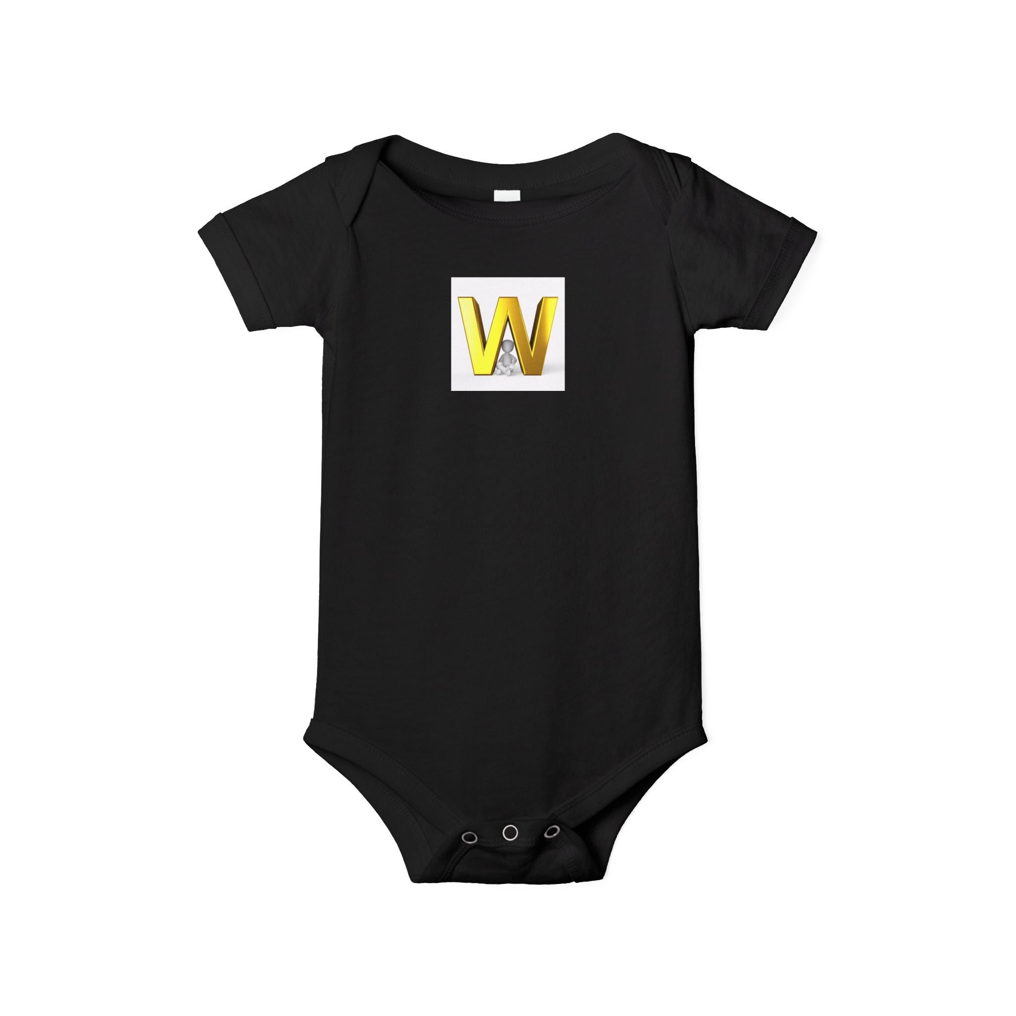 Body une pièce pour bébé avec monogramme lettre W dorée | Body pour bébé