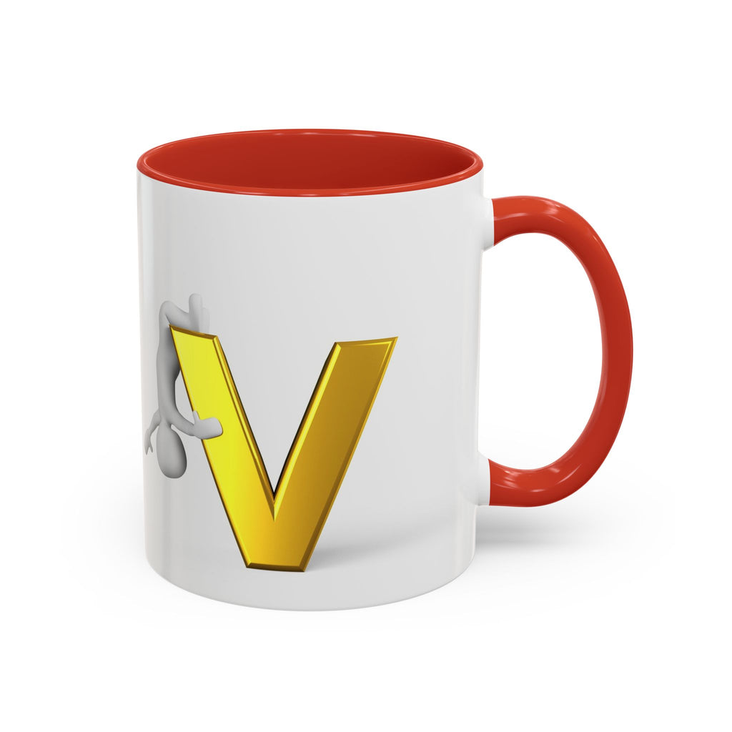 Gold Letter V with Figure Mug | Accent Coffee Mug