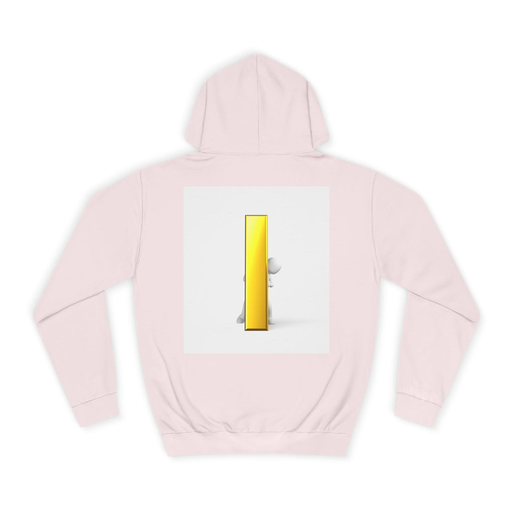 Gold Letter i Character Hoodie | Minimalist 3D Column Illustration