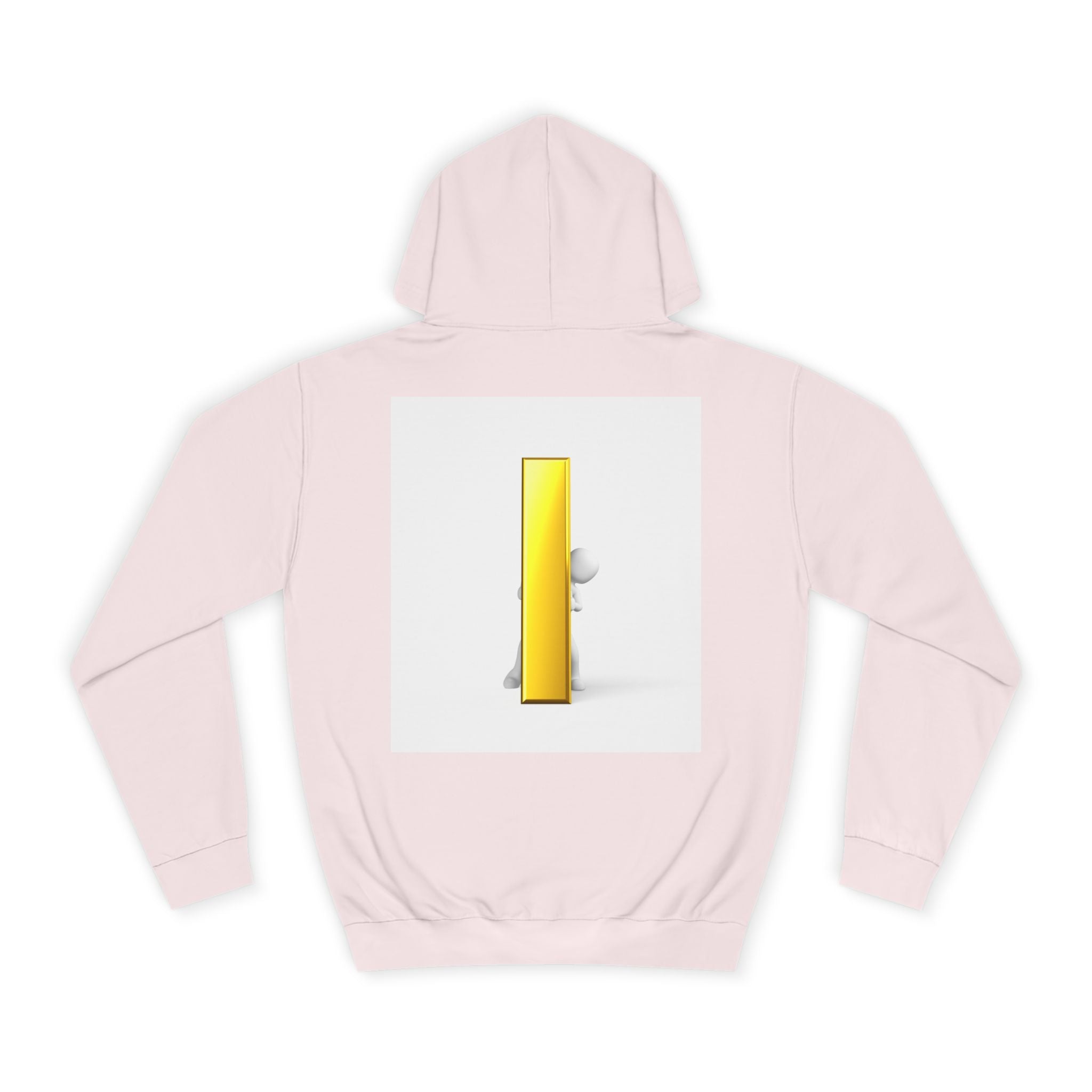 Gold Letter i Character Hoodie | Minimalist 3D Column Illustration