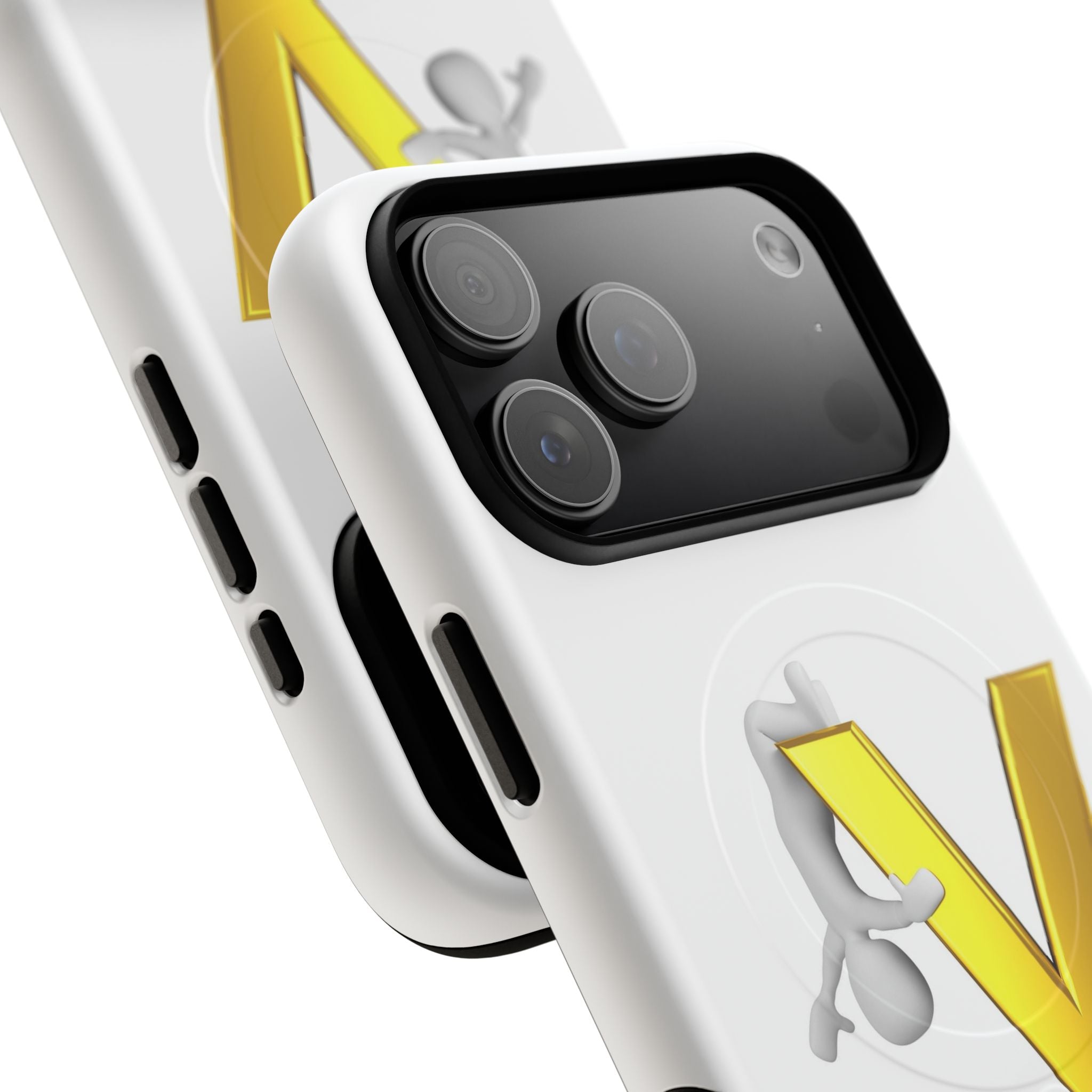3D Yellow V Letter Phone Case Tough Magnetic Case | Monogram V iPhone Cover