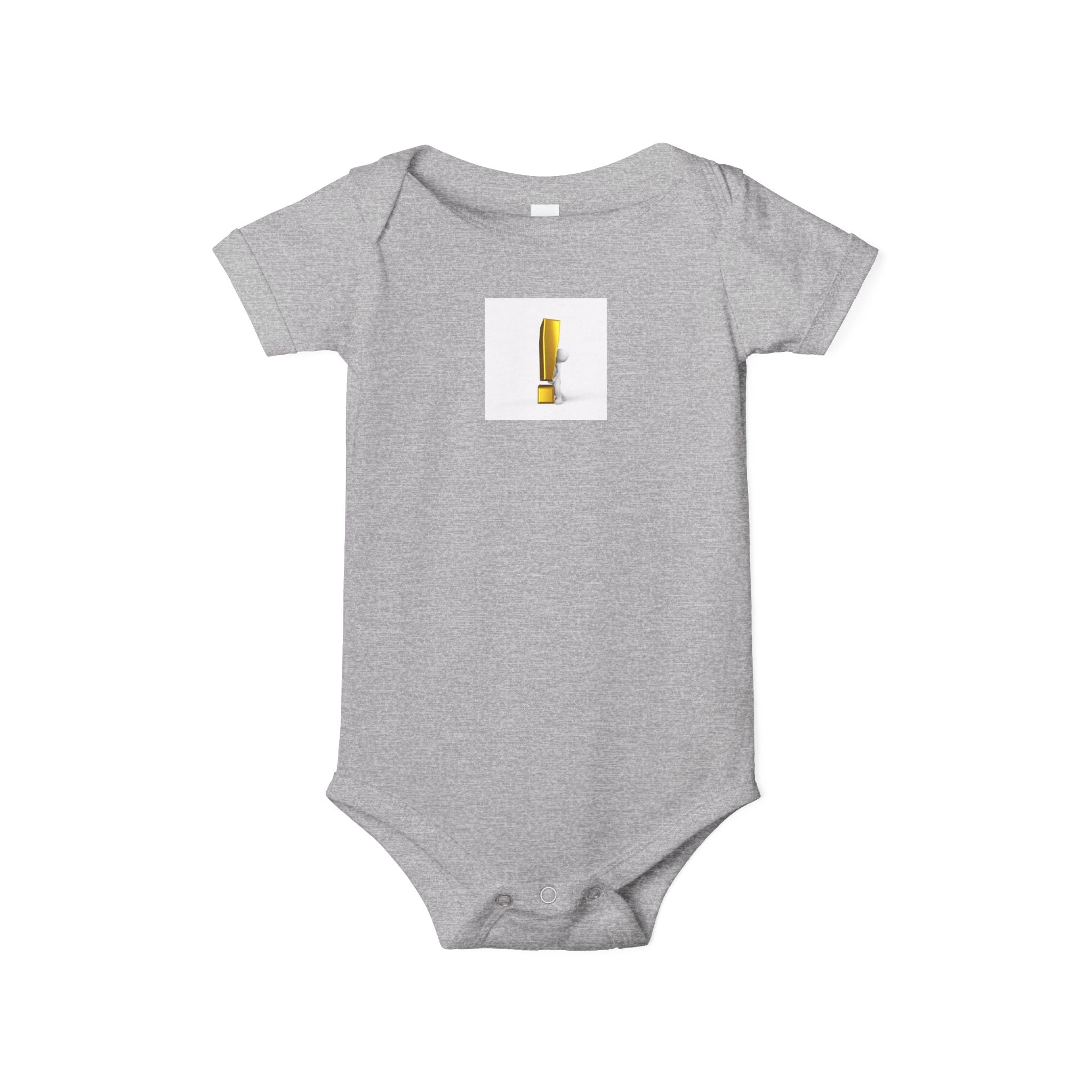 Yellow Exclamation Mark Onesie | Infant One Piece, Minimal Baby Bath Art
