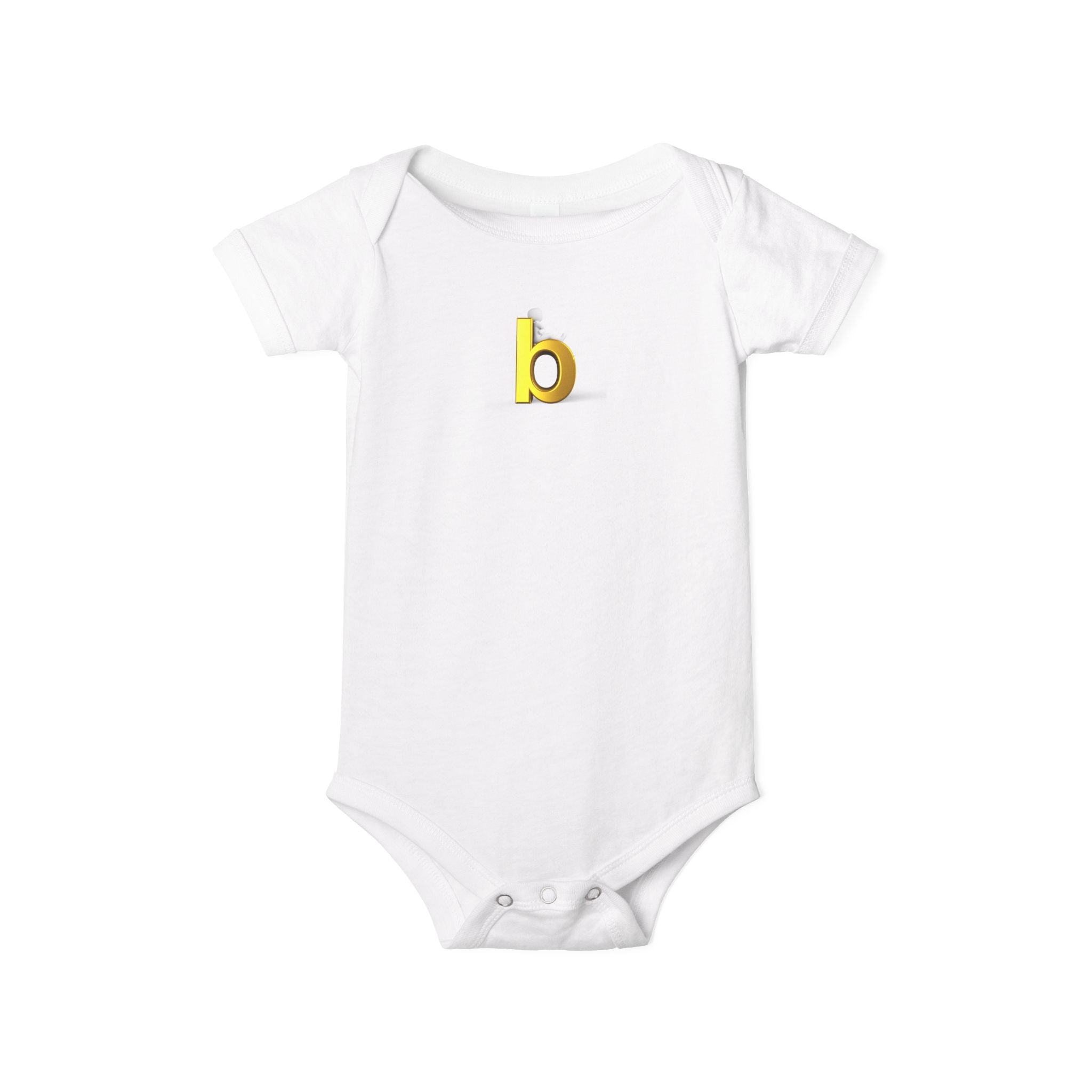 Body de bébé minuscule jaune avec la lettre b | Body pour bébé