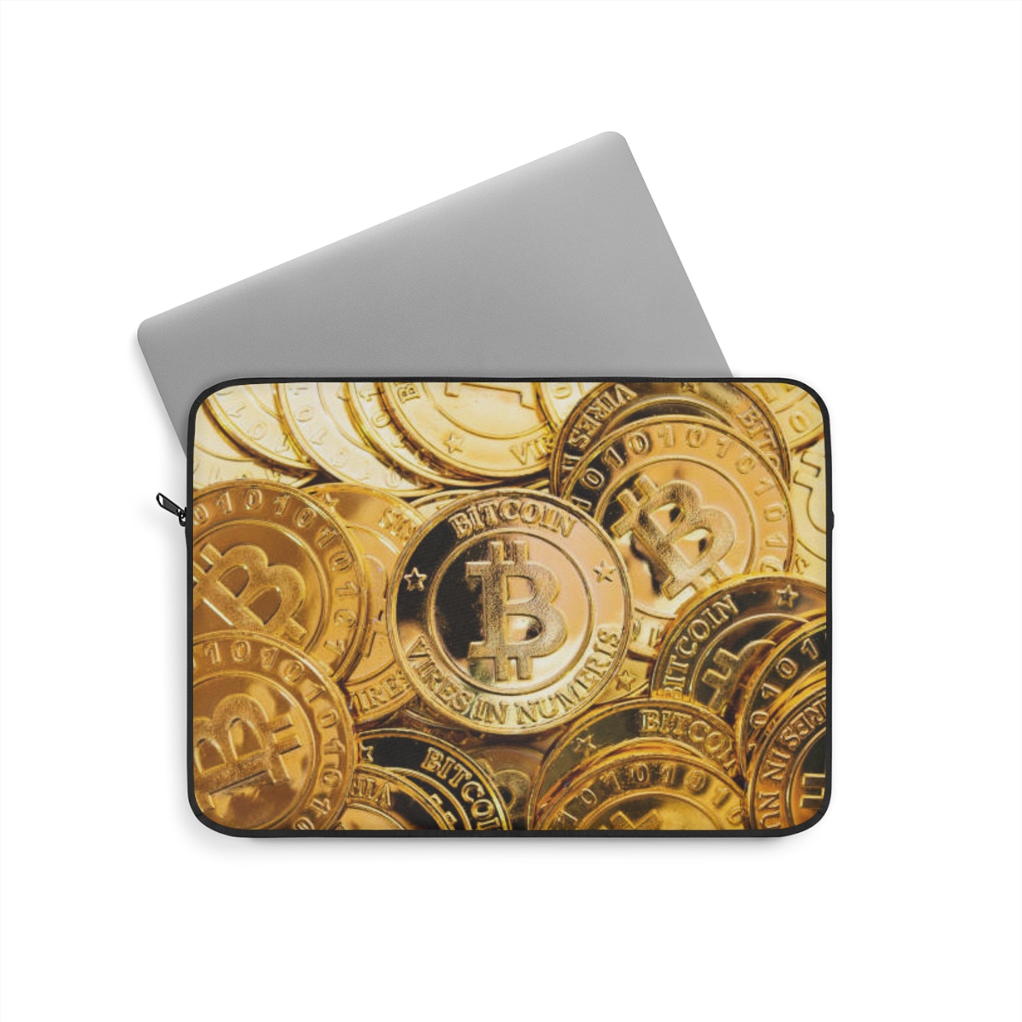 Bitcoin Coin Pattern Laptop Sleeve | Cryptocurrency Crypto Cash Design