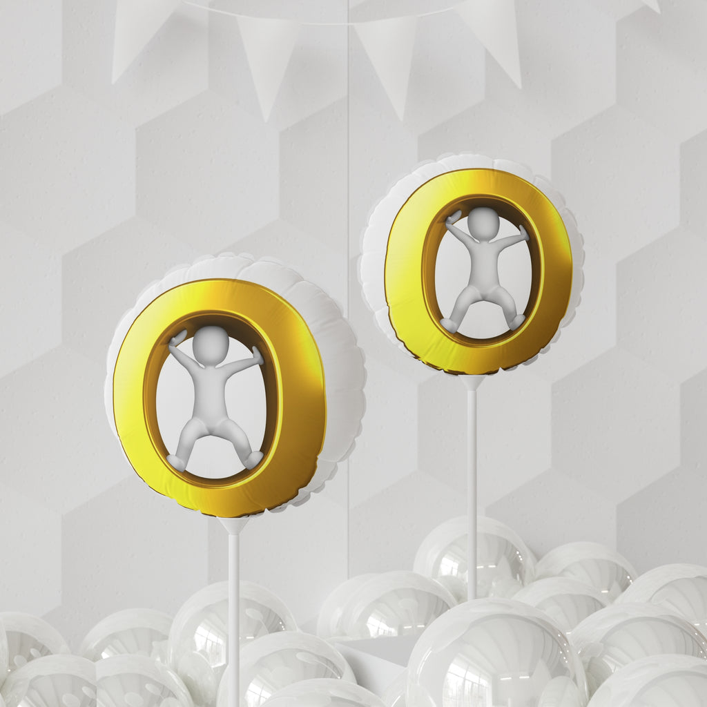 Gold Letter O  Climber Figure Balloon