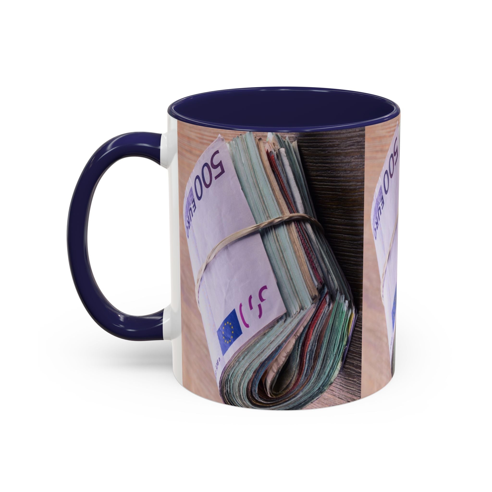 Rolled Euro Banknotes Mug | Accent Coffee Mug 11oz or 15oz