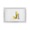 Gold Letter J Monogram Acrylic Serving Tray | Initial J Decor
