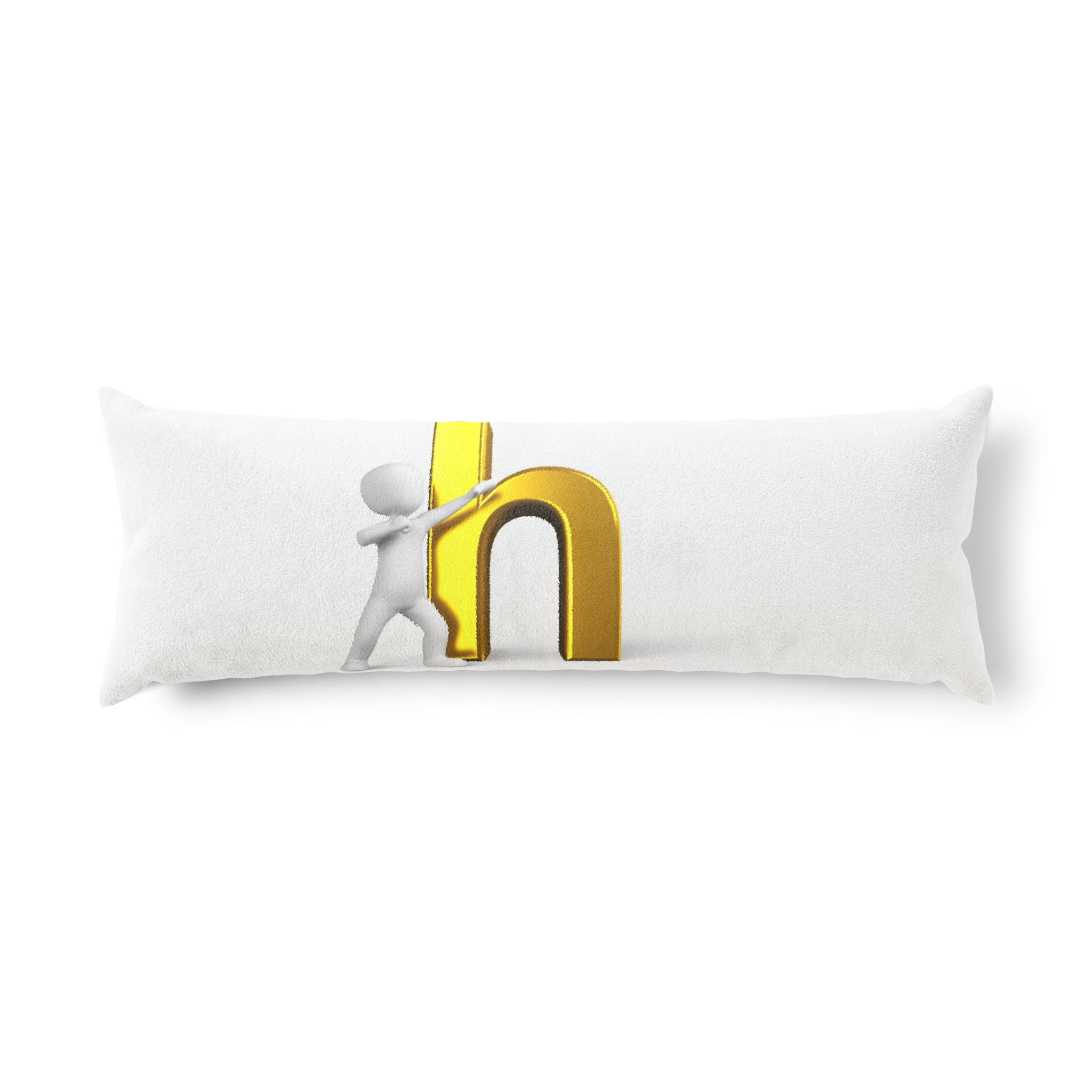 3D Figure Pushing Gold Letter H Body Pillow | Novelty Alphabet Lumbar