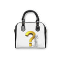 3D Question Mark Figure Shoulder Handbag | White Puzzle Curiosity Design