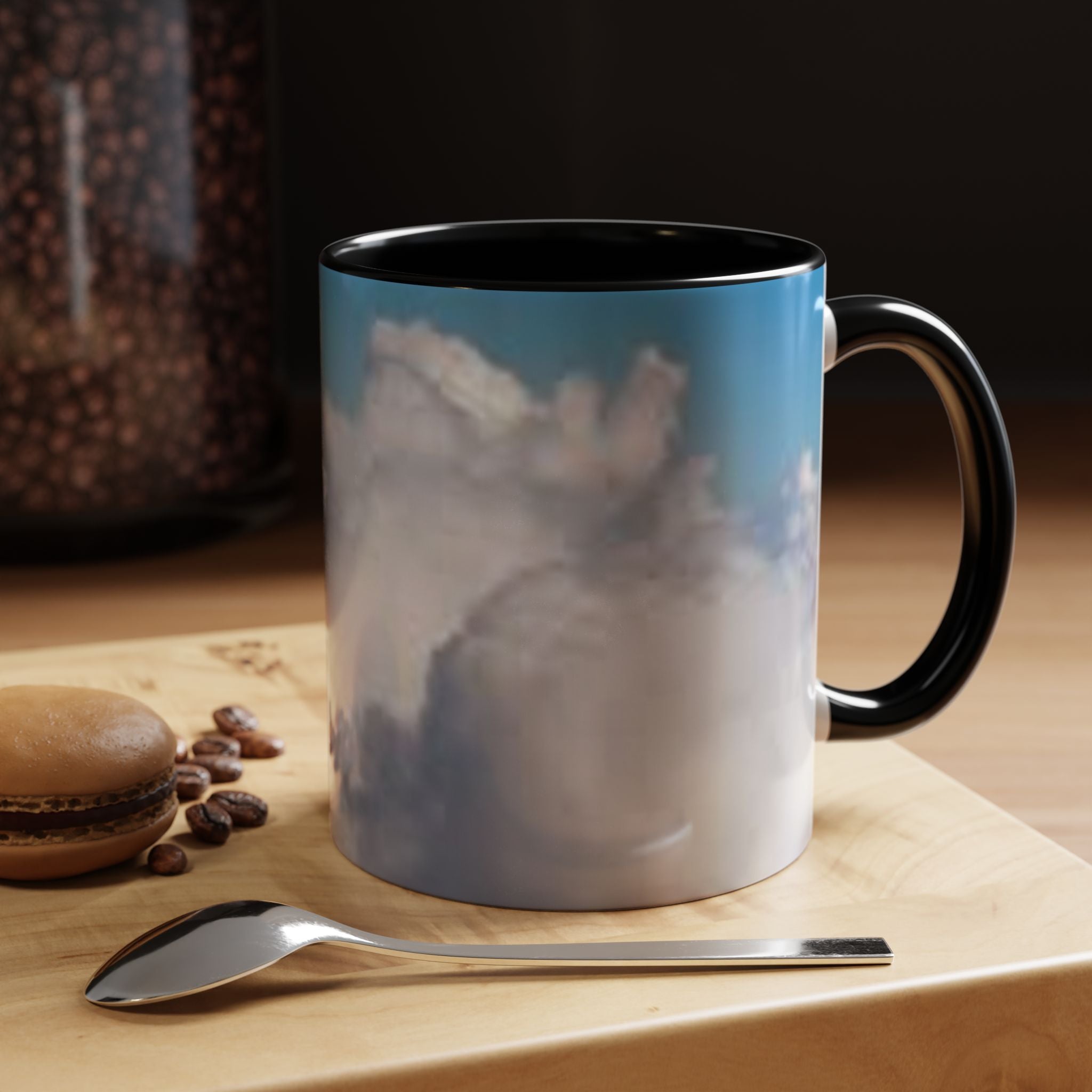 Blue Sky Clouds Accent Coffee Mug | 11oz 15oz