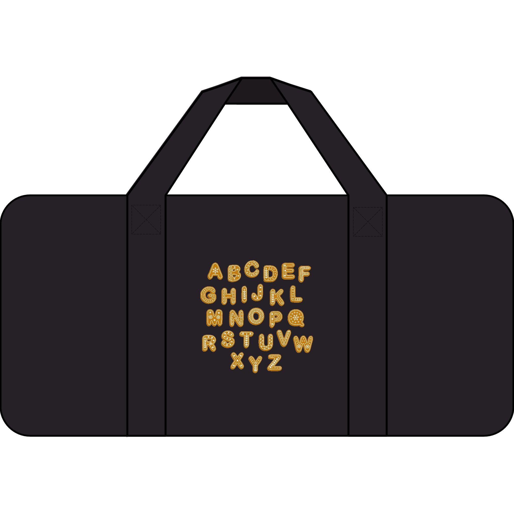 Checkerboard Strap Cursive Alphabet Tripper Duffel Bag | Monogram Friendly