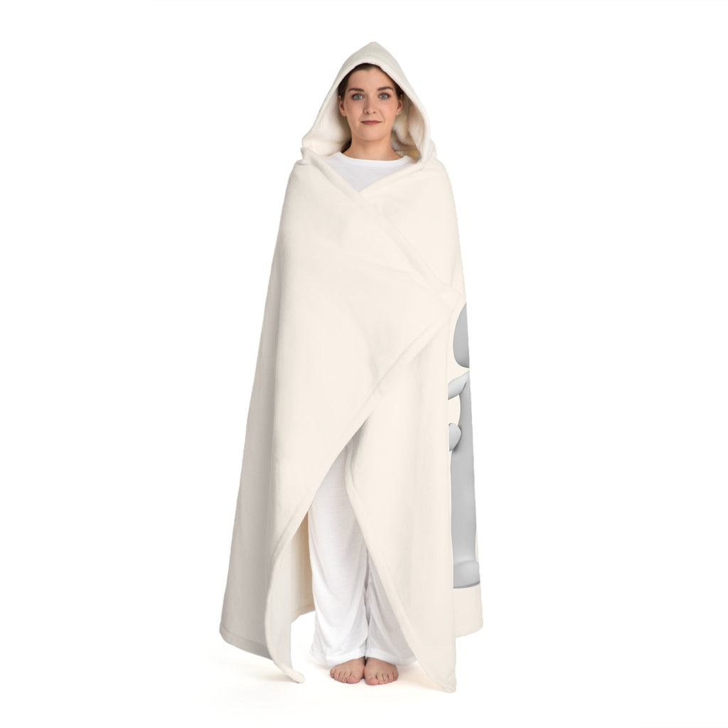 Gold Letter X With figure Cozy Hooded Sherpa Blanket | Fleece Throw with Hood
