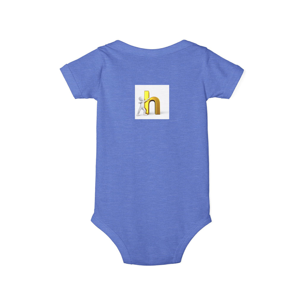 Yellow 3D Letter H Infant Jersey One Piece | Baby Bodysuit