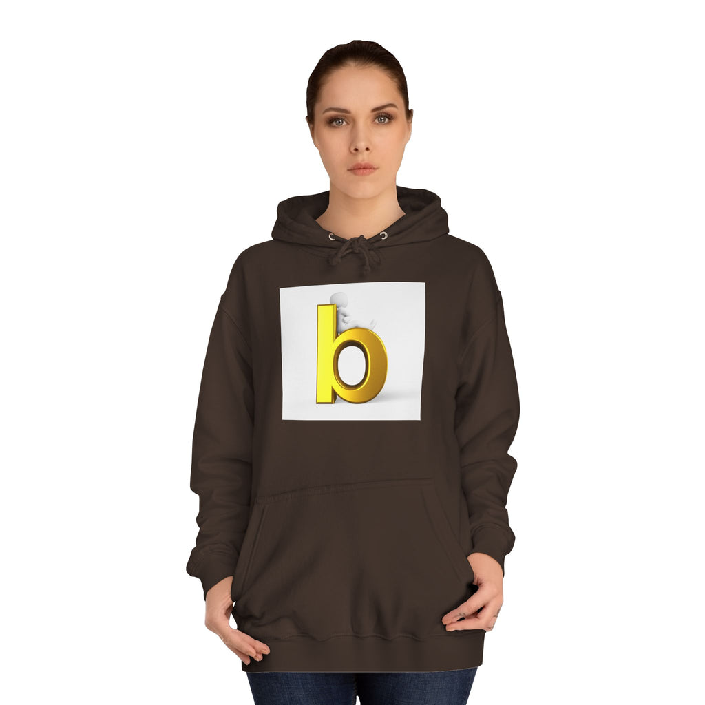 Yellow 3D Letter b Hoodie | Minimal Monogram Initial Sweatshirt