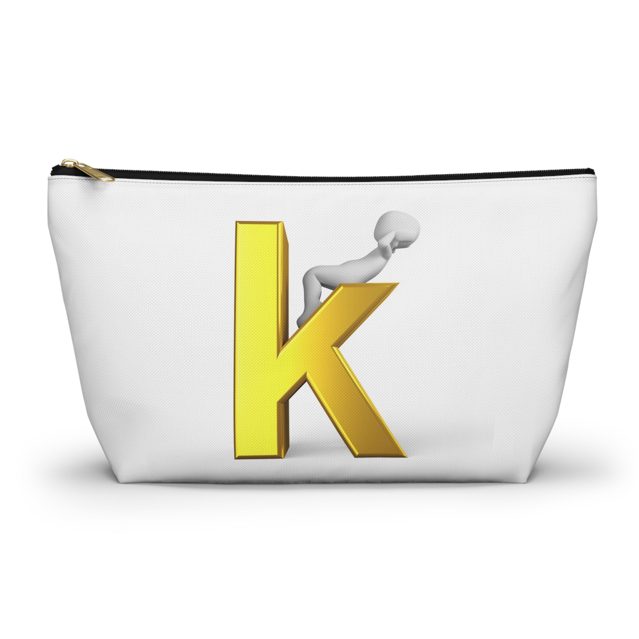 Gold Letter K with Figure Accessory Pouch