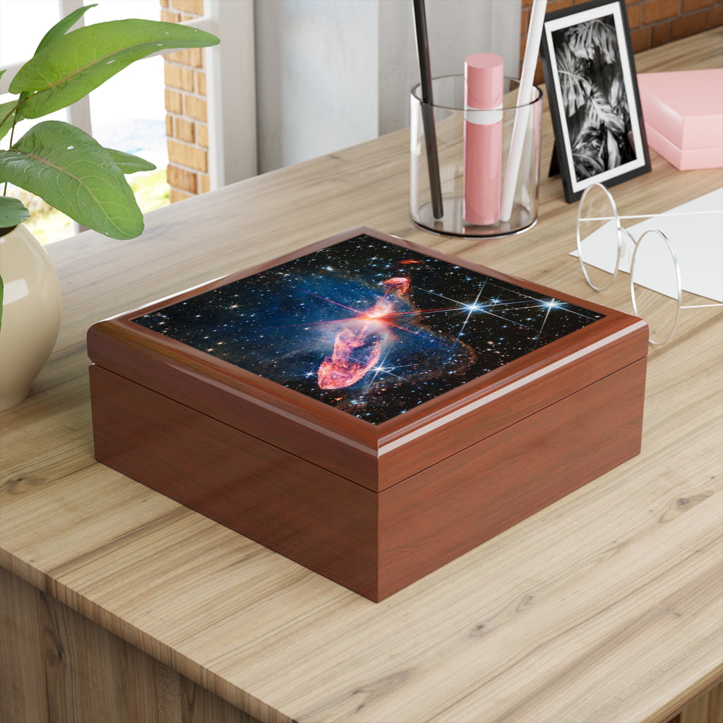 Cosmic Nebula Jewelry Box | Space Galaxy Starry Keepsake Box