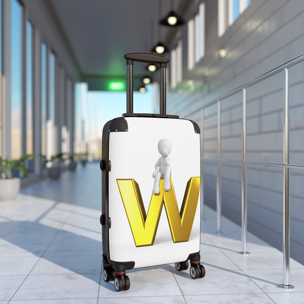 Gold Letter W Monogram Suitcase | Initial Luggage Cover