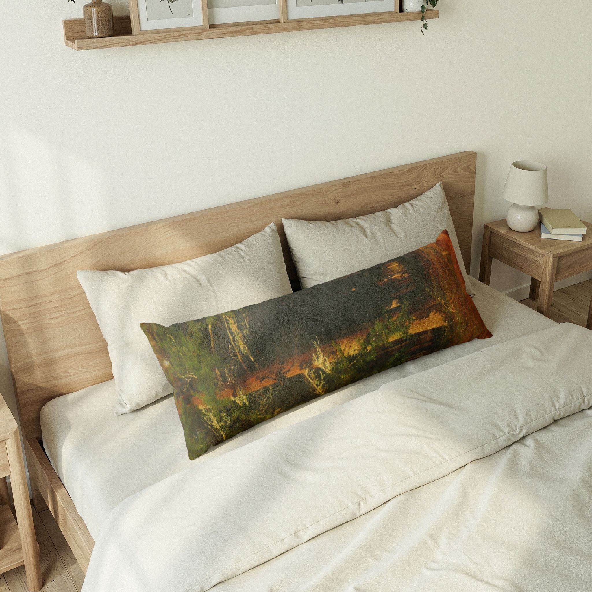 Forest Path Body Pillow | Rustic Woodland Landscape Bolster