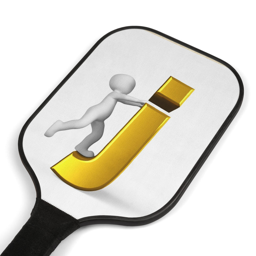 Gold Letter J Pickleball Paddle