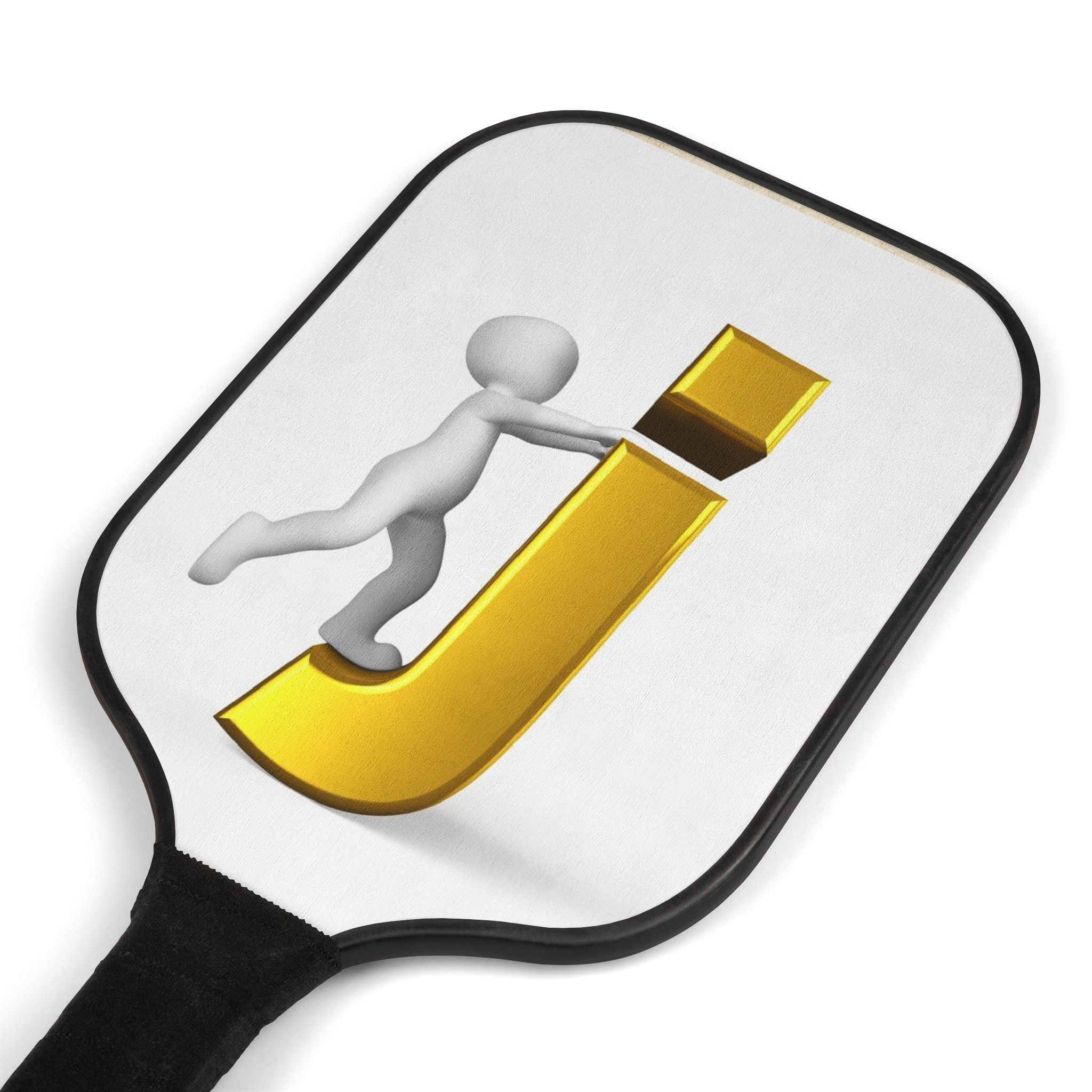 Gold Letter J Pickleball Paddle
