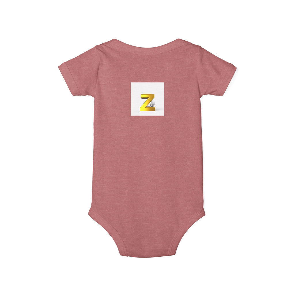 Gold Letter Z Infant Onesie | Baby Bodysuit Monogram