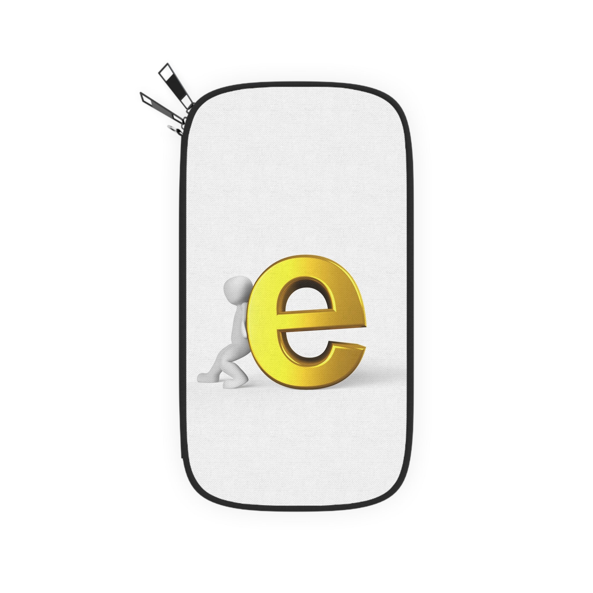 3D Character with Gold Letter E passport wallet | travel document holder