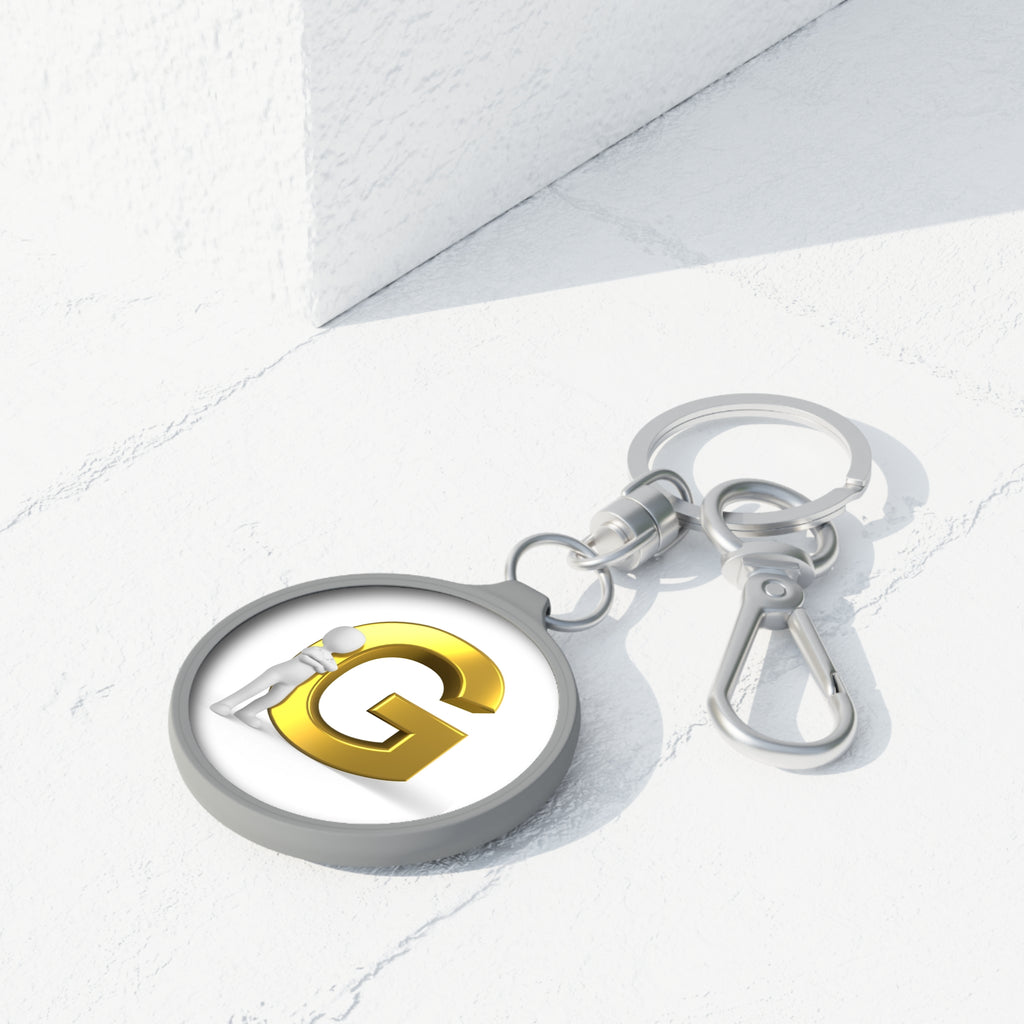 Gold Letter G Initial Keyring Tag | Monogram Keychain