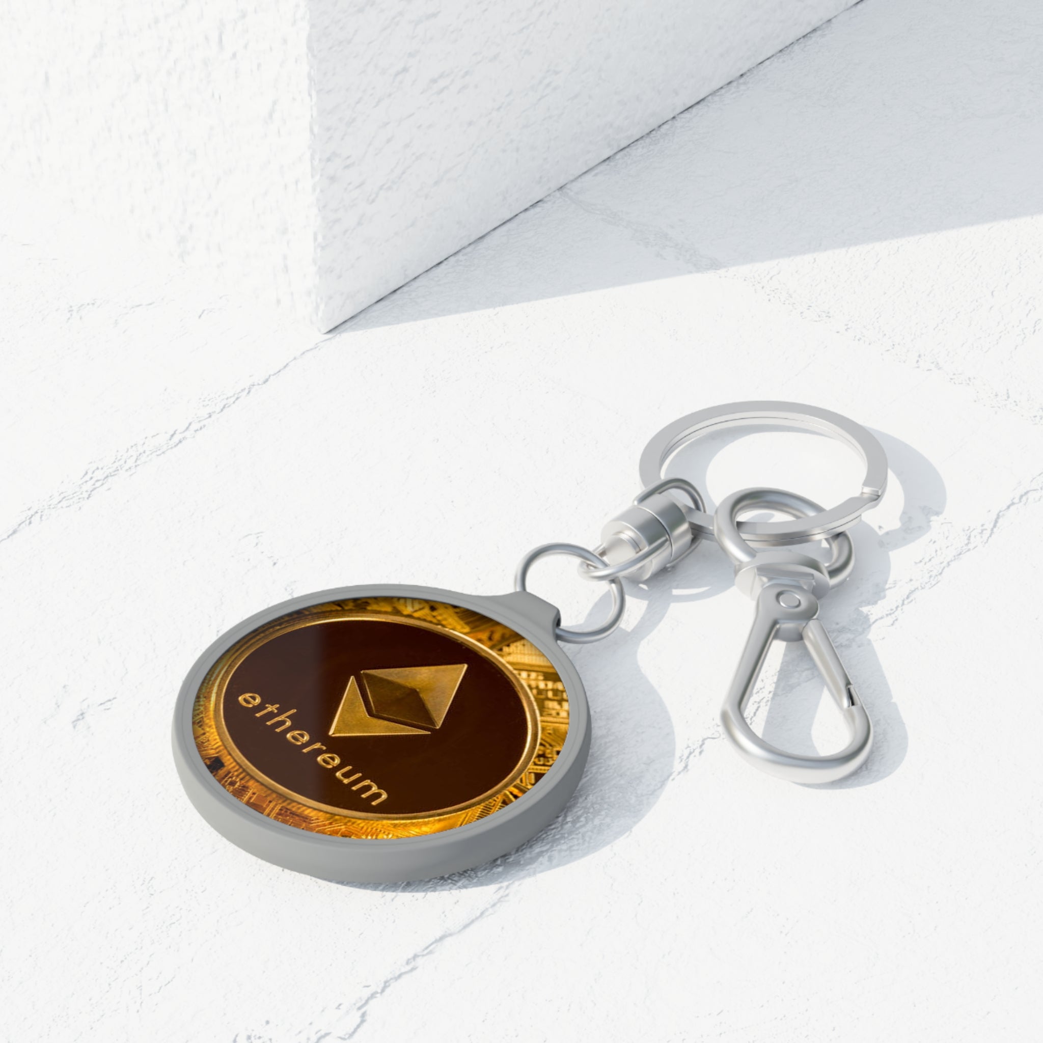Ethereum Coin Logo Keyring | Crypto Keychain, Blockchain Accessory