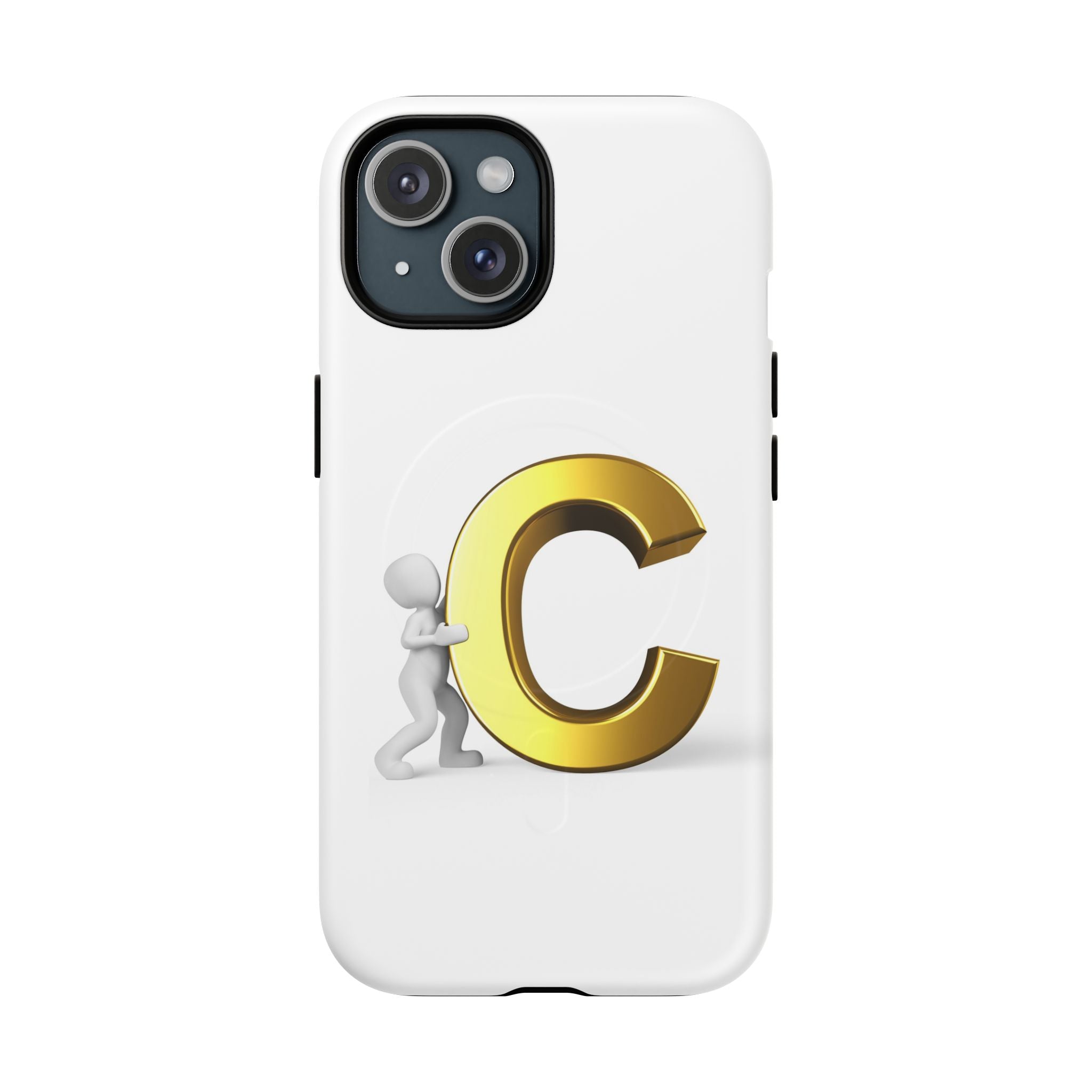 Coque de téléphone Monogramme Lettre C Or | Coque magnétique résistante