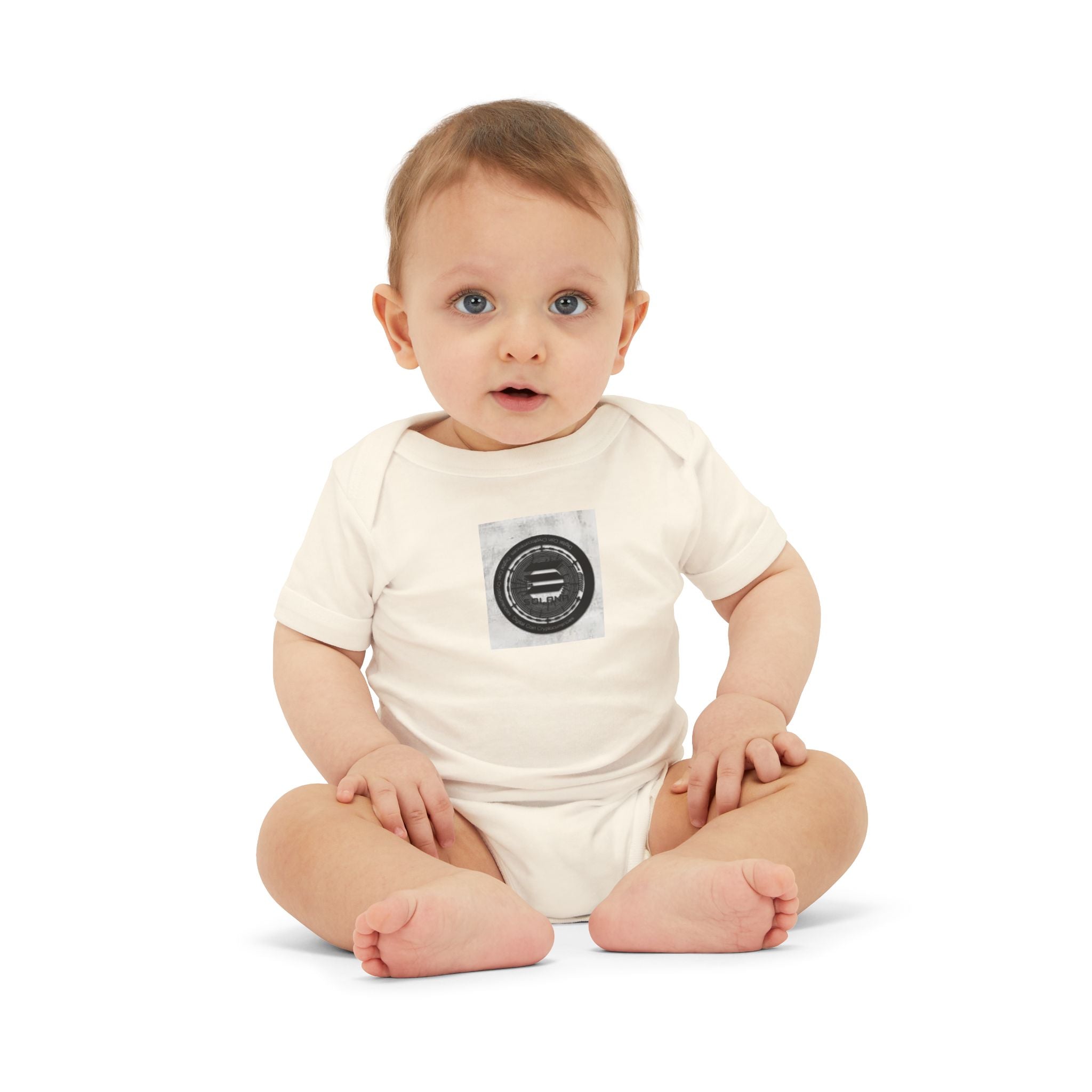 Solana Cryptocurrency Infant One Piece | Monochrome Badge Design
