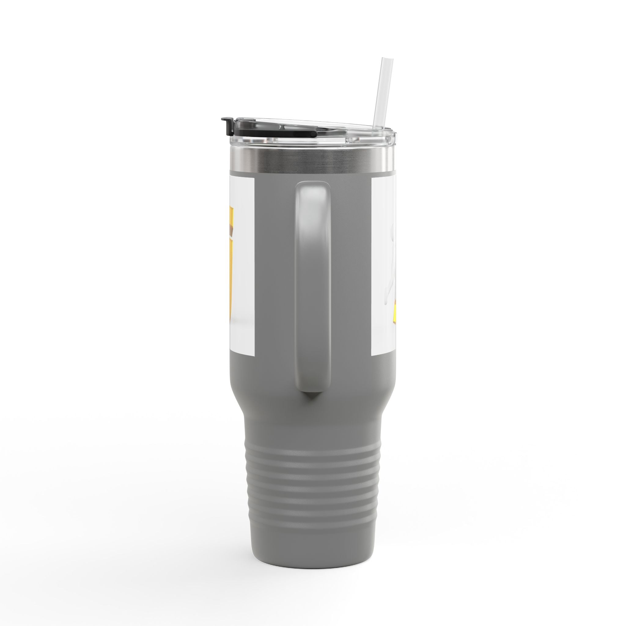3D Stick Figure Pushing Letter J Travel Mug | 40oz Insulated Tumbler